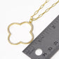 18K Gold Dipped CZ Pave Quatrefoil Pendant Necklace