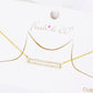 18K Gold Dipped CZ Pave Rectangle Pendant Delicate Necklace
