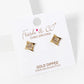 18K Gold Dipped CZ Pave Rhombus Shape Stud Earrings