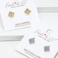 18K Gold Dipped CZ Pave Rhombus Stud Earrings