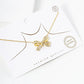 18K Gold Dipped CZ Pave Ribbon Bow Pendant Necklace