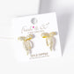 18K Gold Dipped CZ Pave Ribbon Bow Stud Earrings