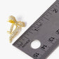18K Gold Dipped CZ Pave Ribbon Bow Stud Earrings