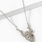 18K Gold Dipped CZ Pave Rudolph Pendant Christmas Necklace