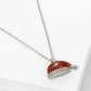 18K Gold Dipped CZ Pave Santa Claus Christmas Hat Pendant Necklace