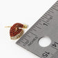 18K Gold Dipped CZ Pave Santa Claus Christmas Hat Stud Earrings