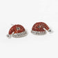 18K Gold Dipped CZ Pave Santa Claus Christmas Hat Stud Earrings