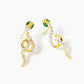 18K Gold Dipped CZ Pave Snake Stud Earrings
