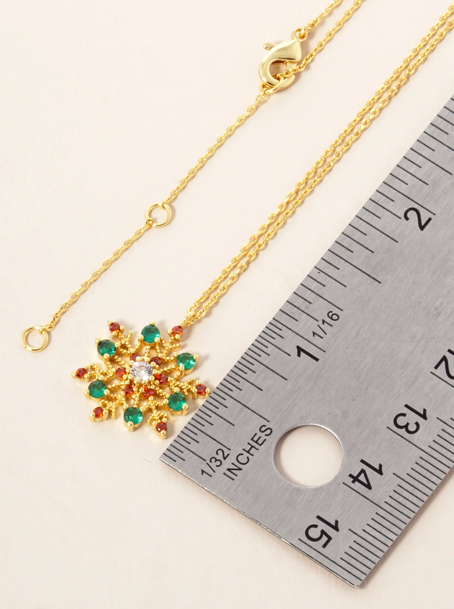 18K Gold Dipped CZ Pave Snowflake Pendant Christmas Necklace