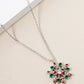 18K Gold Dipped CZ Pave Snowflake Pendant Christmas Necklace