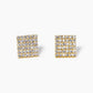 18K Gold Dipped CZ Pave Square Post Stud Earrings