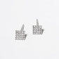 18K Gold Dipped CZ Pave Square Post Stud Earrings