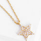 White Gold Dipped CZ Pave Star Pendant Delicate Necklace