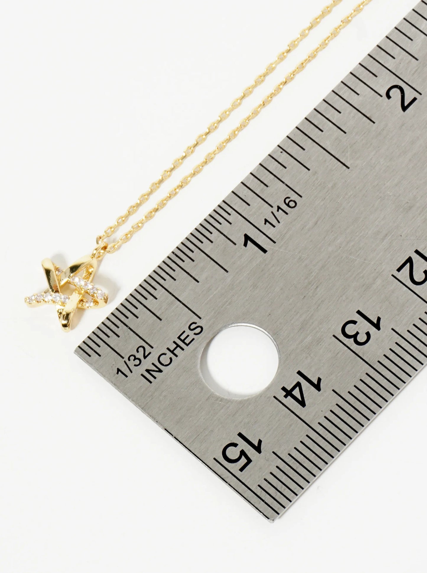 18K Gold Dipped CZ Pave Star Pendant Necklace