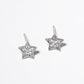 18K Gold Dipped CZ Pave Star Post Stud Earrings