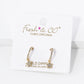 18K Gold Dipped CZ Pave Tiny Star Drop 12mm Open Huggie Hoop Earrings