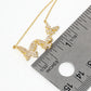 18K Gold Dipped CZ Pave Tri Butterfly Pendant Necklace