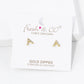 18K Gold Dipped CZ Pave Triangle Shape Stud Earrings