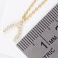 18K Gold Dipped CZ Pave Wishbone Pendant Delicate Necklace