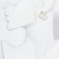 18K Gold Dipped CZ Pearl Beaded Circle Drop Post Earrings