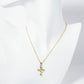 18K Gold Dipped CZ Stone Cross Pendant Necklace