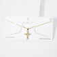 18K Gold Dipped CZ Stone Cross Pendant Necklace