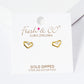 18K Gold Dipped CZ Stone Heart Post Stud Earrings