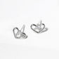 18K Gold Dipped CZ Stone Heart Post Stud Earrings