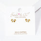 18K Gold Dipped CZ Stone Ribbon Bow Post Stud Earrings