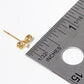 18K Gold Dipped CZ Stone Ribbon Bow Post Stud Earrings