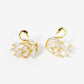 18K Gold Dipped CZ Swan Stud Earrings