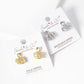 18K Gold Dipped CZ Swan Stud Earrings