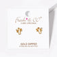 18K Gold Dipped CZ Tiny Cactus Stud Earrings
