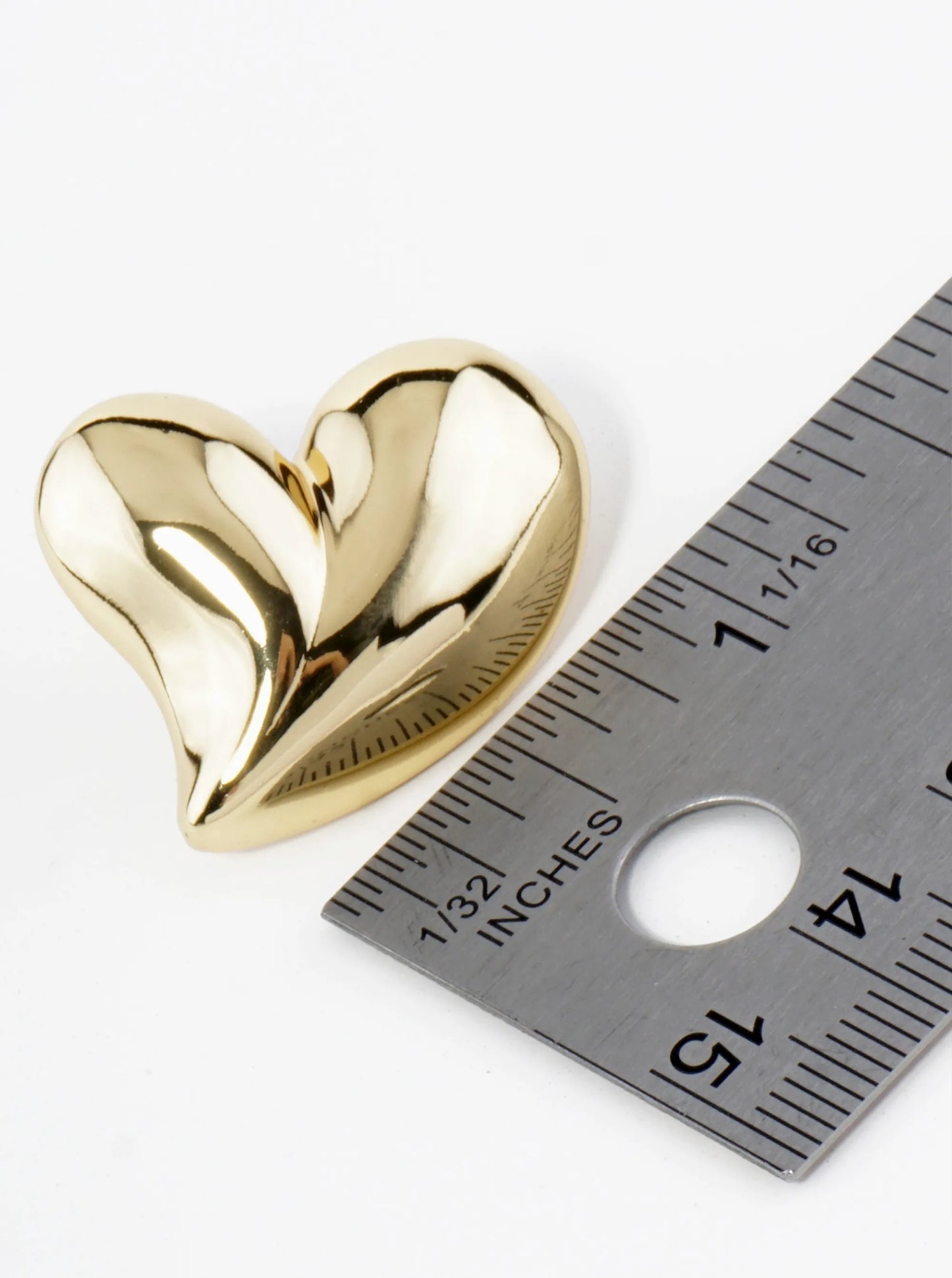 18K Gold Dipped Chunky Heart Stud Earrings