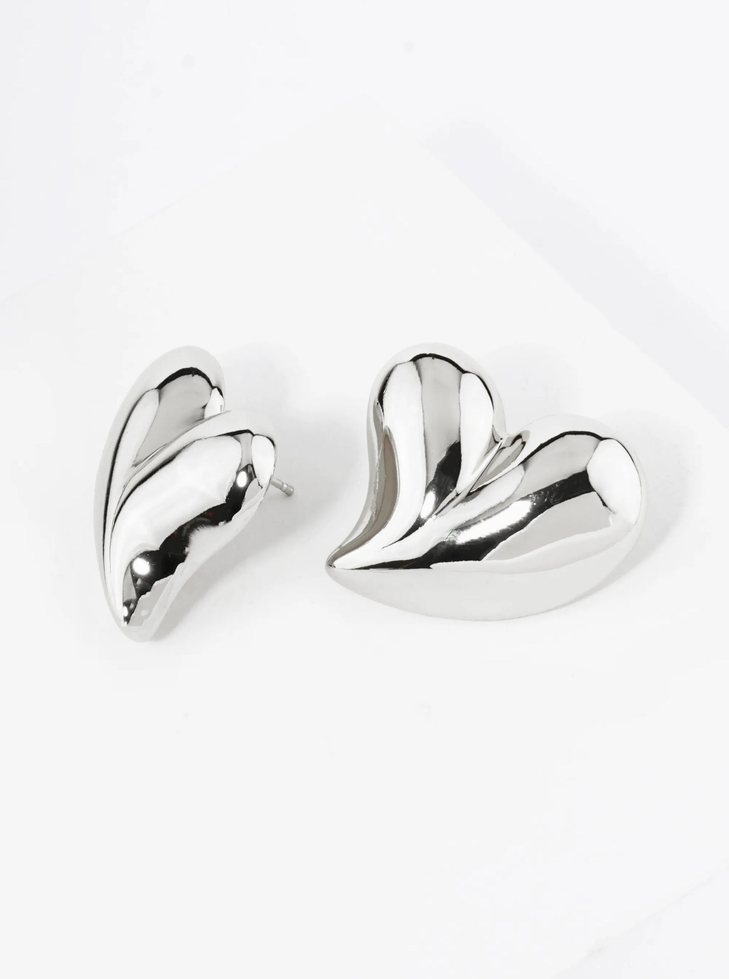 18K Gold Dipped Chunky Heart Stud Earrings