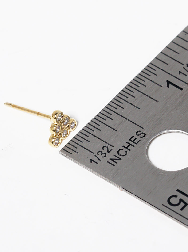 18K Gold Dipped Classic CZ Triangle Stud Earrings