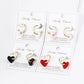 18K Gold Dipped Color Coated Heart Drop 15mm Hoop Earrings