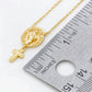 18K Gold Dipped Cross Drop Oval Miraculous Medal Religious Pendant Necklace