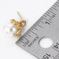 18K Gold Dipped Cubic Zirconia 10mm Pearl Dangle Post Earrings