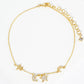 18K Gold Dipped Cubic Zirconia Celestial Star Charms Brass Chain Anklet