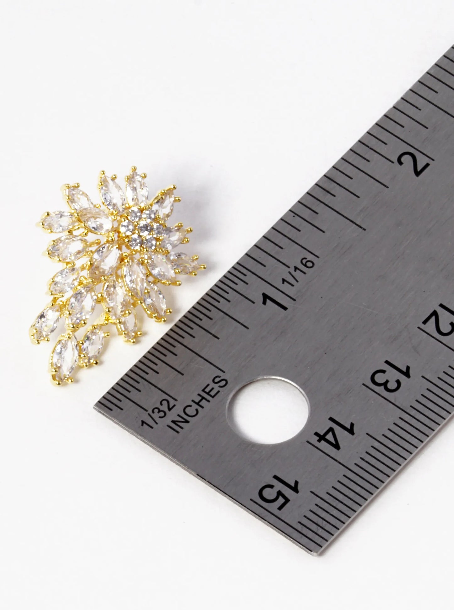 18K Gold Dipped Cubic Zirconia Cluster Stud Earrings