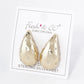 18K Gold Dipped Cubic Zirconia Embedded Puffy Teardrop Stud Earrings