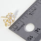 18K Gold Dipped Cubic Zirconia Flower Stud Earrings