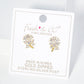 18K Gold Dipped Cubic Zirconia Flower Stud Earrings