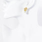 18K Gold Dipped Cubic Zirconia Flower With 10mm Pearl Stud Earrings
