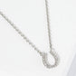 18K Gold Dipped Cubic Zirconia Horseshoe Pendant Necklace