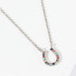 18K Gold Dipped Cubic Zirconia Horseshoe Pendant Necklace