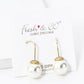 18K Gold Dipped Cubic Zirconia Pave 10mm Pearl Drop Earrings