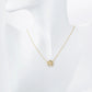 18K Gold Dipped Cubic Zirconia Pave Circle With Clover Pendant Necklace