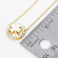 18K Gold Dipped Cubic Zirconia Pave Circle With Clover Pendant Necklace